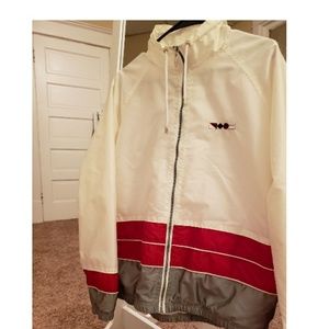 Athletic Chic Red Retro 80s Vintage Windbreaker